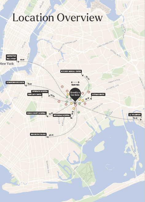 Map showing Brooklyn Gardens location in Brooklyn